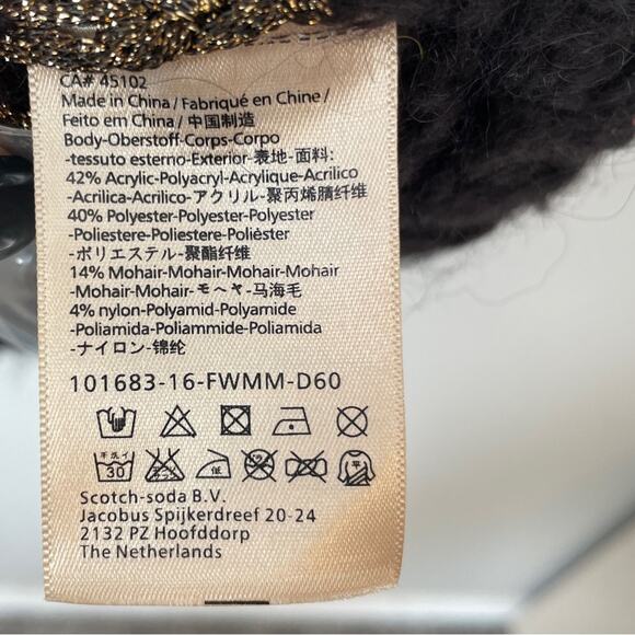 NWT Scotch & Soda Black/Red Gold Metallic Button Front Cardigan Sweater | XL - Picture 5 of 5